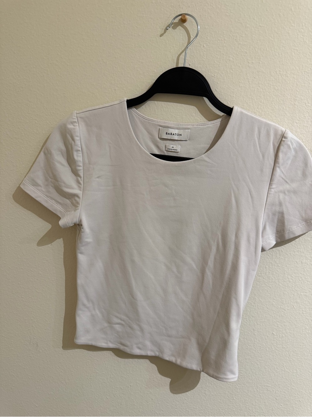 Babaton White Short Sleeve Crewneck Tee